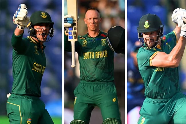 South Africa records first instance of three centuries in single World Cup innings