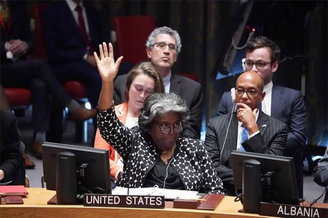 US vetoes UNSC resolution calling for ‘humanitarian pause’ in Hamas-Israel conflict