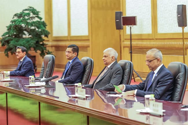 President Ranil returns to island after China visit