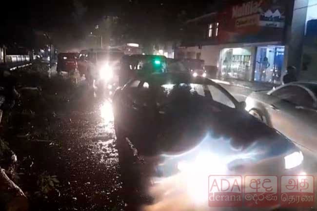 Heavy traffic due to fallen tree on Duplication Road