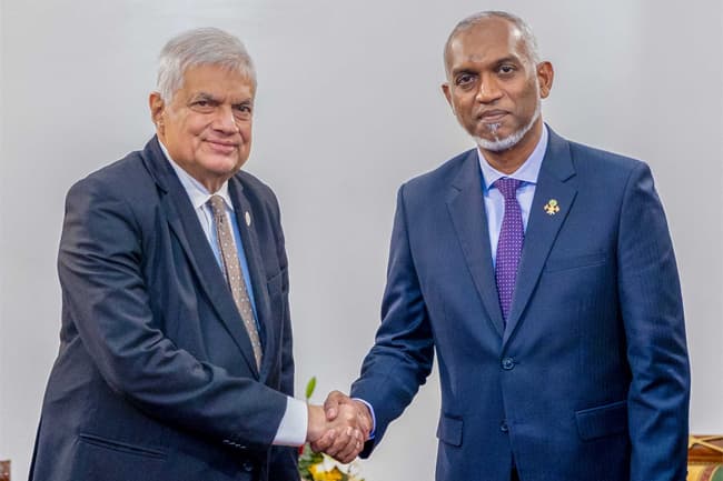 President Ranil meets new Maldivian counterpart, discusses ways to boost bilateral ties