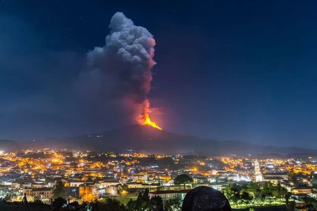 Italy’s Mount Etna erupts again