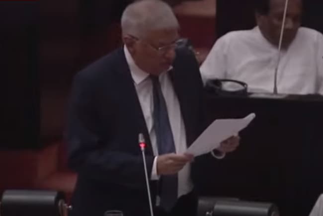 President Ranil addresses Parliament on IMF’s first review of Sri Lanka