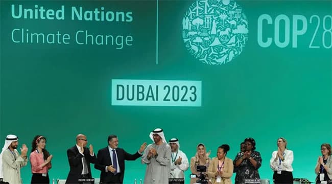 Cop28 concludes with historic deal marking ‘beginning of the end’ for fossil fuel era