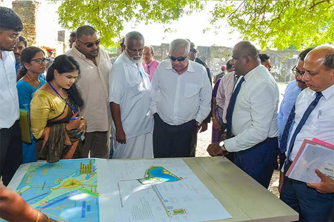 President Ranil reviews Pooneryn town development plan