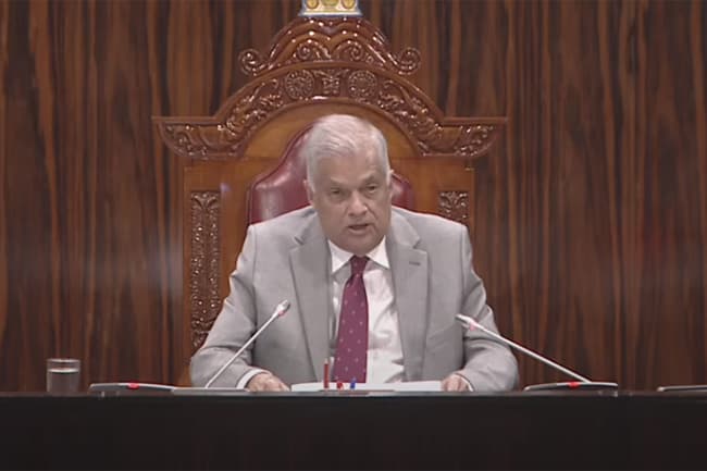 President Ranil delivers govt’s policy statement in Parliament