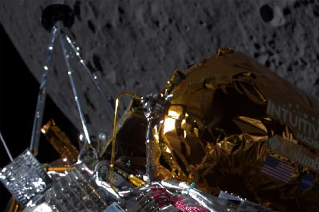 Private spacecraft lands on lunar surface; first U.S. moon landing since 1972