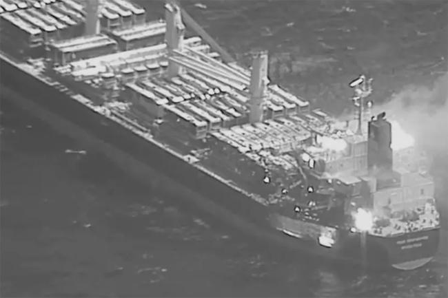 Three crew members killed in Houthi missile attack on cargo ship