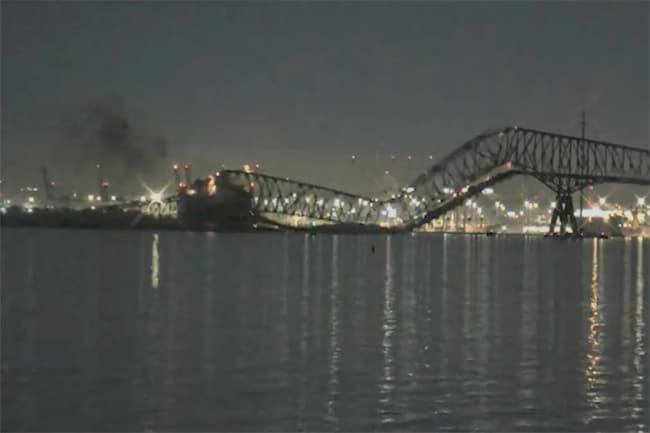 Major US bridge collapses after being hit by ‘Colombo-bound’ ship