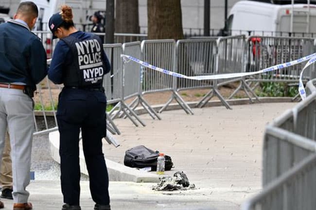Man sets himself on fire outside Trump’s Manhattan hush money trial