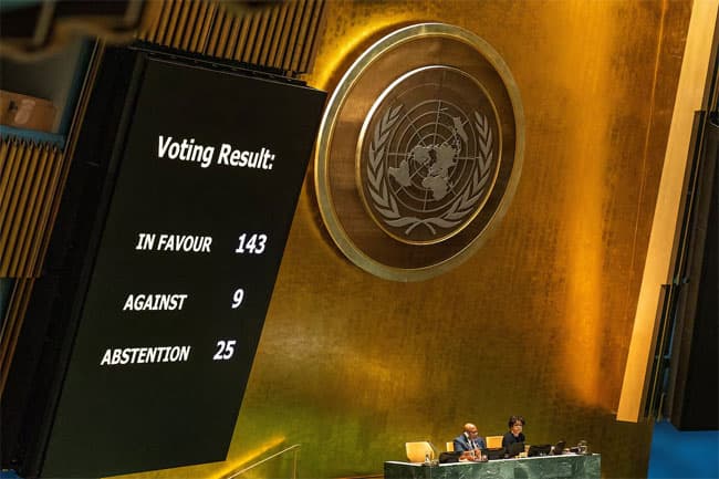 UN General Assembly backs Palestinian bid for membership