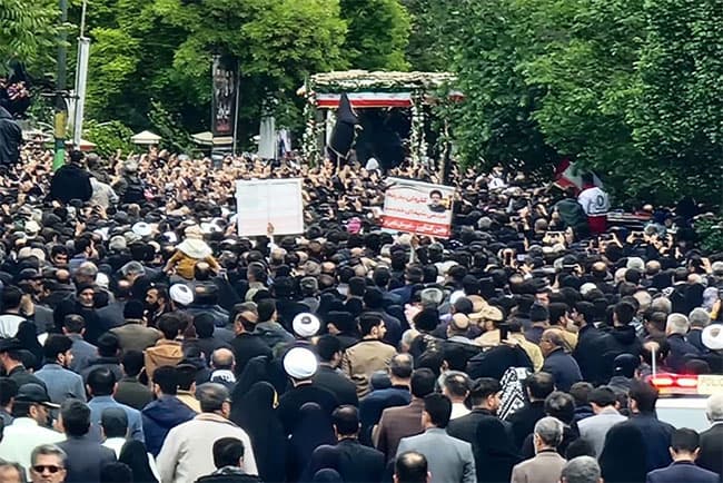Mourners begin days of funerals for Iran’s president and others killed in helicopter crash