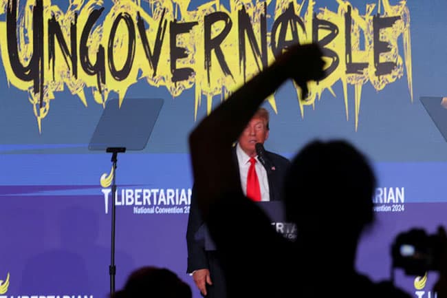 Trump booed and heckled by raucous crowd at Libertarian convention