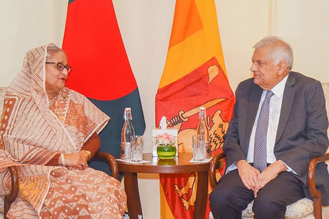 President Ranil meets Bangladeshi PM in Delhi