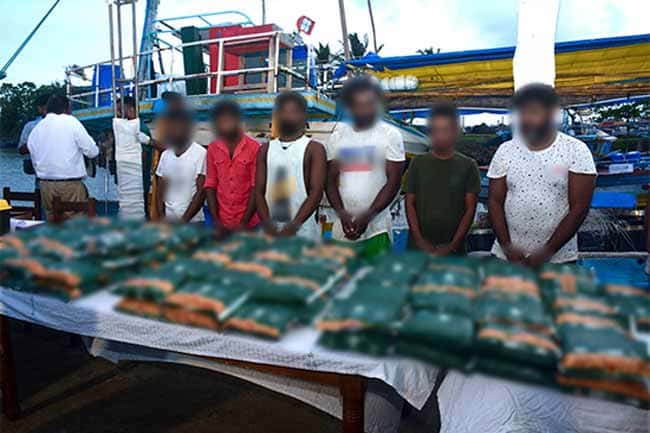Six fishermen arrested with 131kg of heroin off Galle remanded