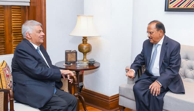 India’s National Security Advisor Ajit Doval meets President Ranil