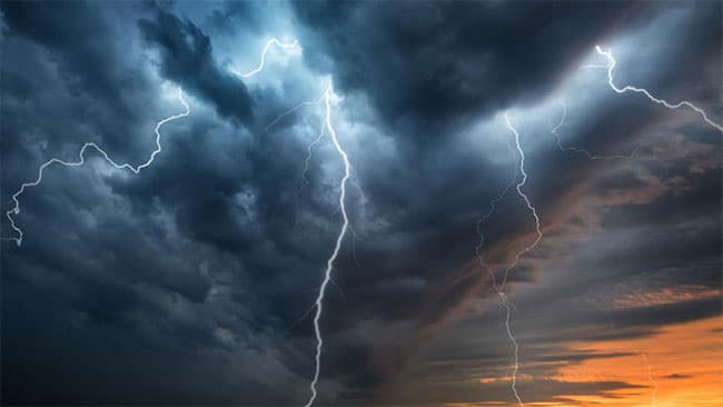 Advisory issued for severe lightning; Heavy showers expected