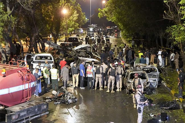 Explosion outside Karachi airport kills 2 workers from China and injures others