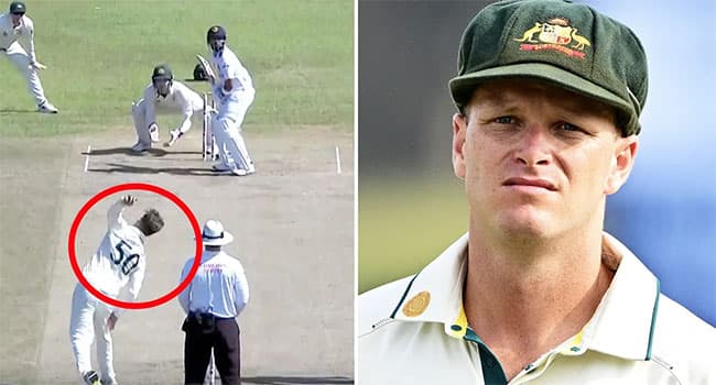Australia’s Matthew Kuhnemann reported for suspect bowling action