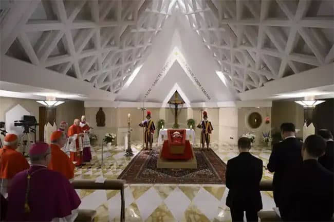 Vatican releases first images of Pope Francis in open coffin