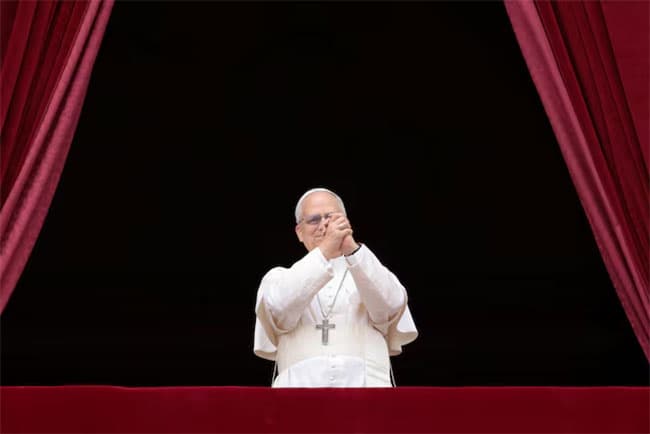 Pope Leo XIV appeals for ‘no more war’ in first Sunday message