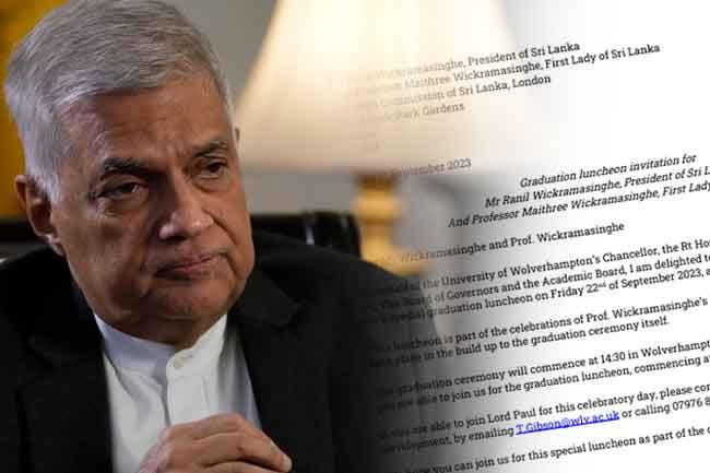 UNP releases Ranil’s invitation letter in response to allegations over UK trip