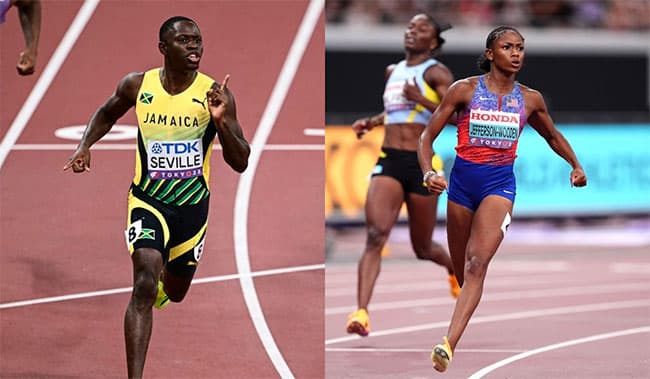 Melissa Jefferson-Wooden, Oblique Seville win 100-meter titles at world championships