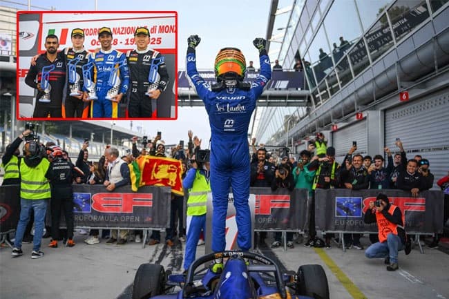 Sri Lanka’s Yevan David wins Rookie Trophy, places 2nd overall in 2025 Euroformula Open