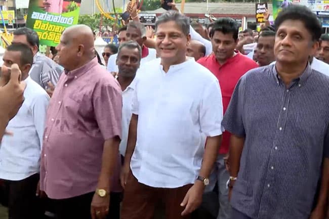 Sajith, Dilith lead opposition protest to ‘protect free education’