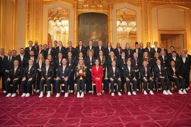 Princess of Wales hosts England Women’s Rugby World Cup winners