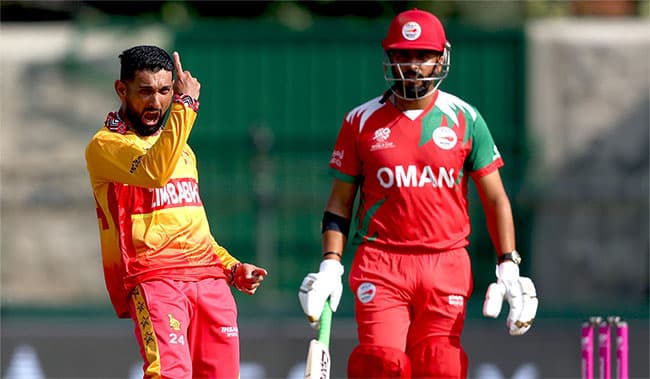 T20 World Cup: Zimbabwe restrict Oman to 103 at SSC