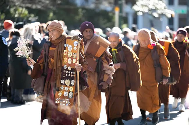 Buddhist monks head to DC to finish a ‘Walk for Peace’ that captivated millions