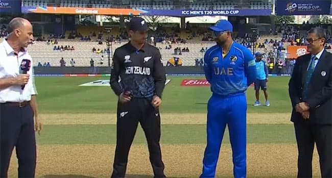 T20 World Cup: UAE opt to bat against New Zealand in Chennai