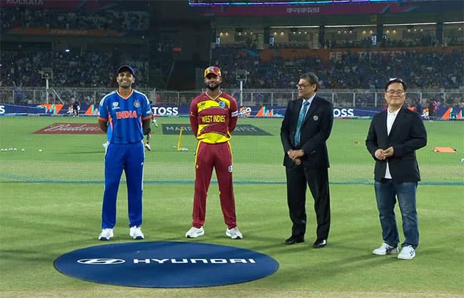T20 World Cup: India opt to field first against West Indies in Kolkata
