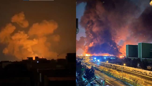 Massive blasts near Mehrabad Airport in Tehran, Iran, after Israeli airstrikes
