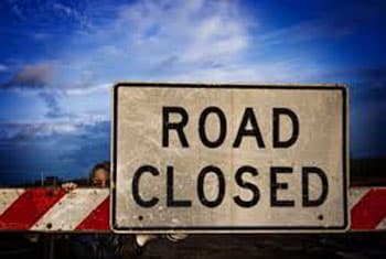 Flower Road closed due to protest