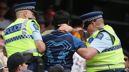 Lanka cricket fans escorted from Eden Park by police