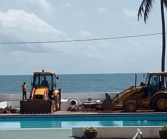 Section of Colombo Swimming Club bulldozed without prior notice?
