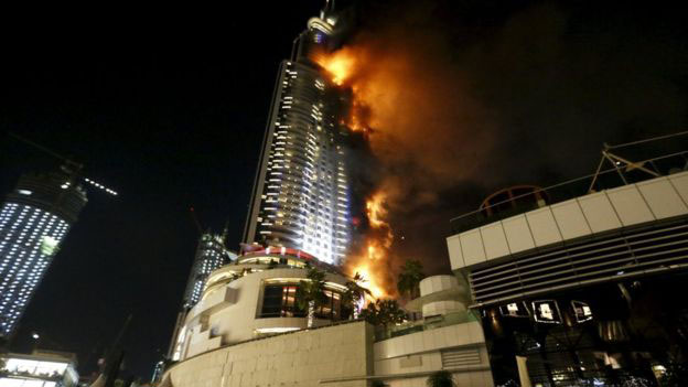 Fire beaks out at Address Downtown hotel Dubai