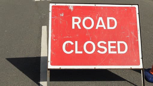 Road section to be closed for construction