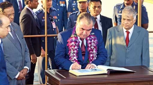 Emomali Rahmon to call on President Sirisena