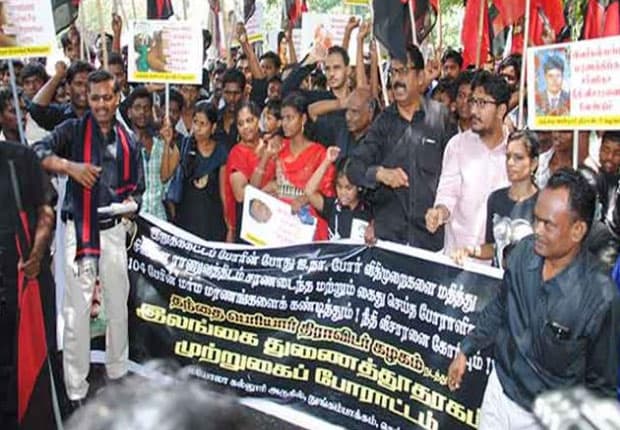 Over 200 held for protest near Sri Lankan embassy in Chennai