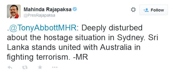 Sri Lanka stands united with Australia in fighting terrorism - President
