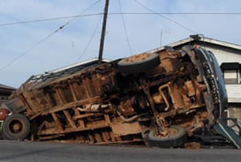 VIDEO: Two killed, nine injured as lorry skids off road