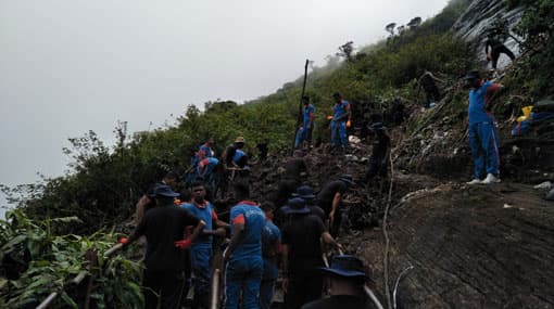 Mahagiri damba landslides: armed forces assist clearing of garbage heap