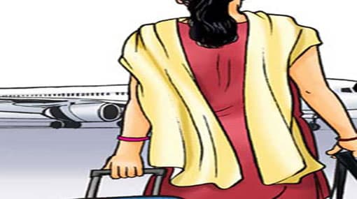 Distressed housemaids return home from the Middle East