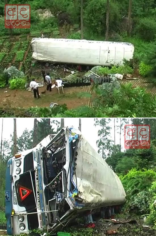 Bus topples down precipice at Ramboda, 24 injured
