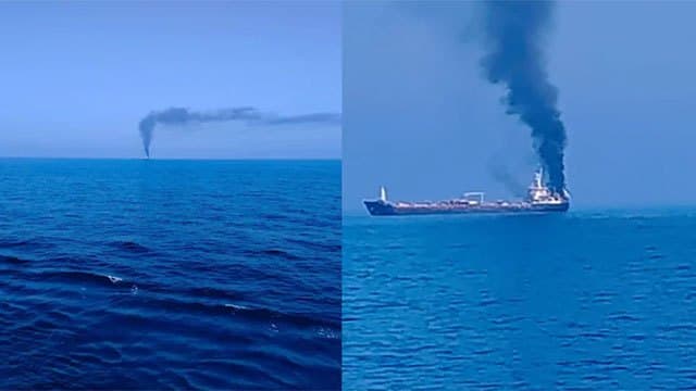 Third ship with Indian sailors on fire near Oman