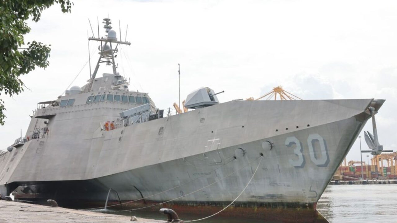 US Navy Littoral Combat Ship USS Canberra arrives in Colombo