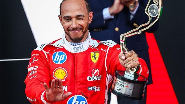 Lewis Hamilton takes his first win for Ferrari at 41